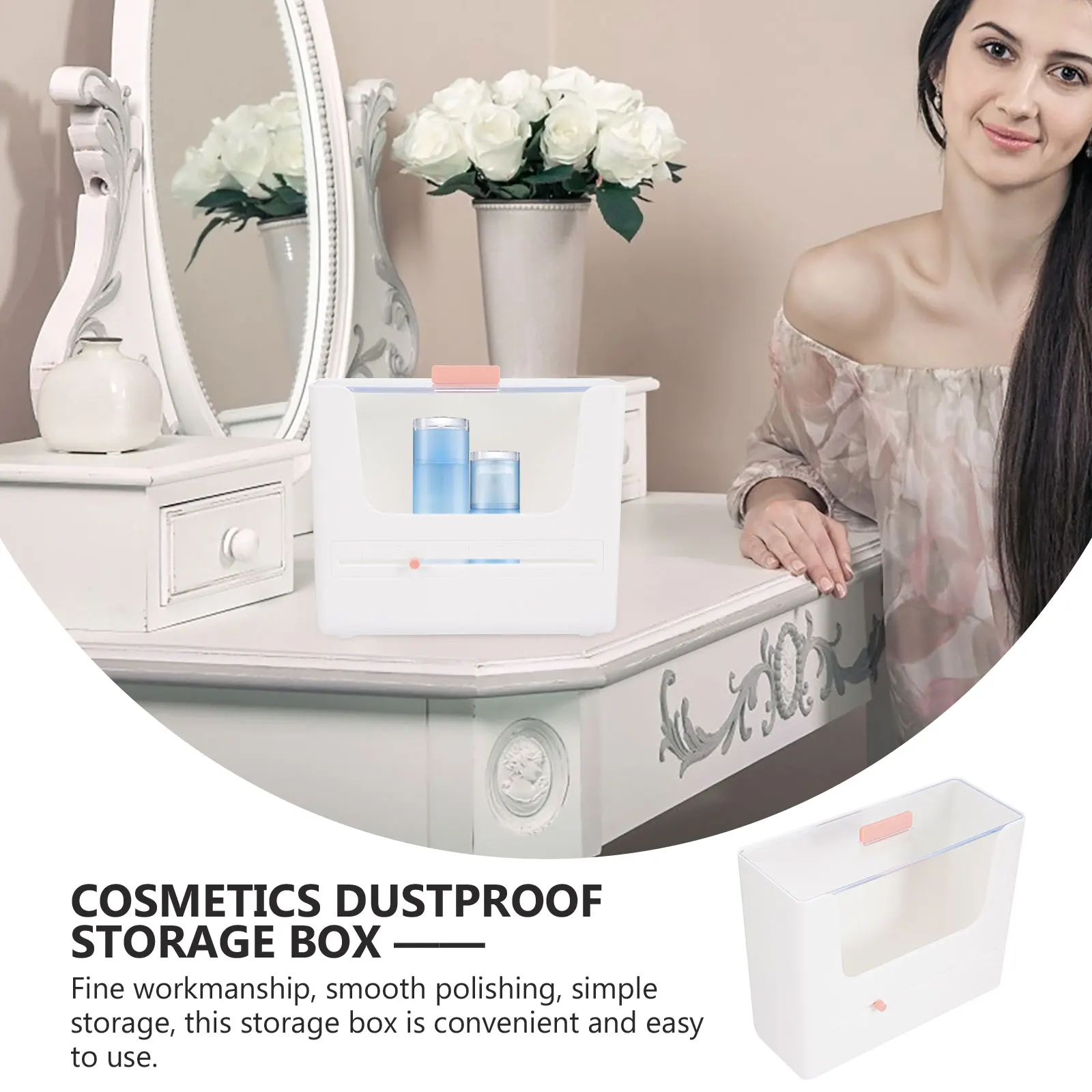 

Makeup ganizer Storage Box Clear Plastic Lid for Vanity Countertop Bedroom Bathroom Home Cosmetics Sundries Sorting Gift