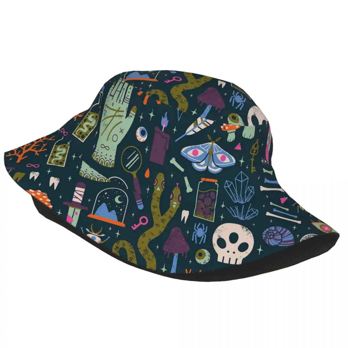 Halloween  Mystery Bucket Hat  Headwear Merch Curiosities Bone Skull Nazar Boncugu Theology Fishing Cap  Panama Hat Lightweight