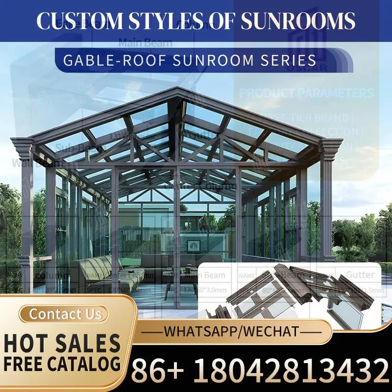 Minimalist Design Impact Resistant Glass Sunroom for Garden Solarium Outdoor Relaxation in USA sunroom