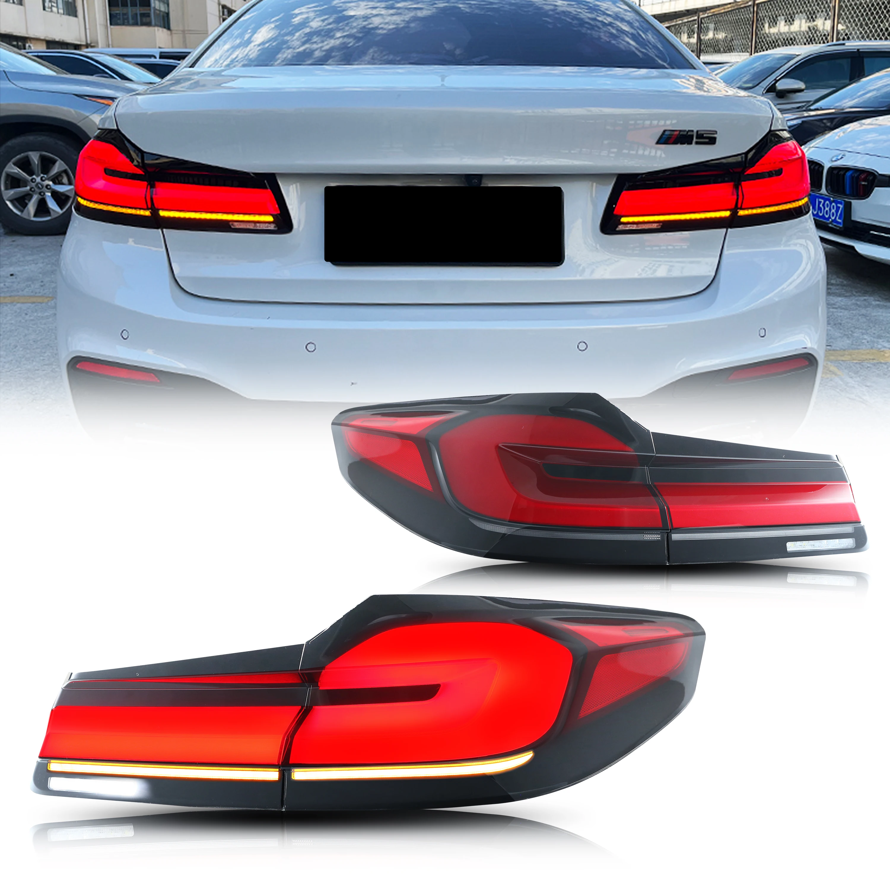 

LED Facelift Tail Lights for BMW G30 F90 M5 5-Series 2017-2020 Sequential Turn Signal Rear Lamps Assembly