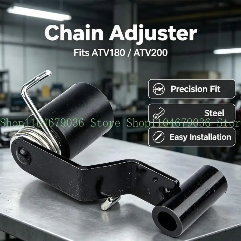 652F Chain Roller Tensioner Assembly for ATV180/200 Vehicle Drivetrain Repair, Spring Bracket with Bearing Roller and Black