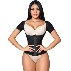 Sexiest Body Waist Trainer Vest Sleeved Skin-Friendly Breathable Soft with Hook Eyes Adjustable Shapewear Thong Tummy Control