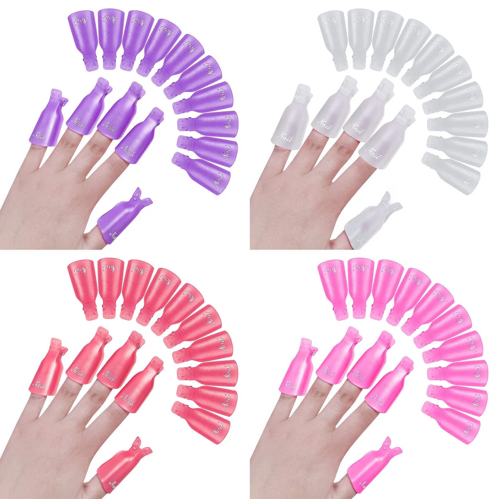 Clip removedor de uñas para manicura, removedor de uñas con agua, removedor de toallas de algodón, fototerapia, cubierta de clip de pegamento para esmalte de uñas
