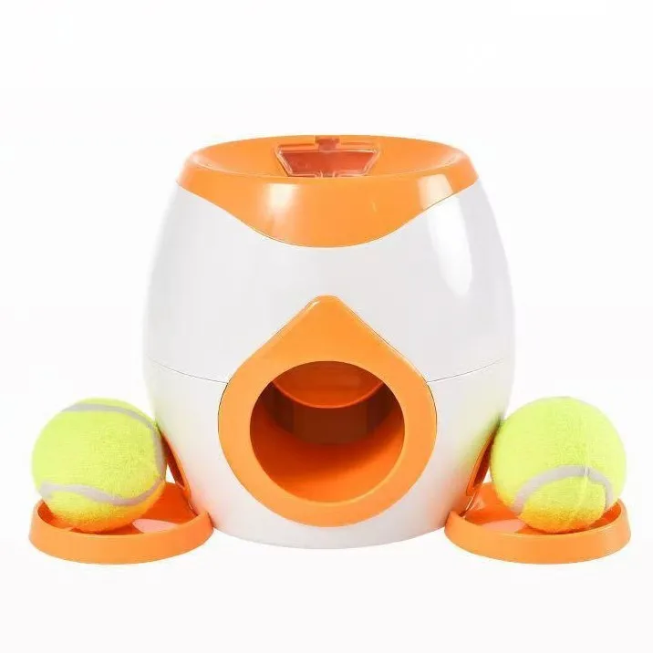 Interactive Pet Toy, Tennis Ball Launcher, Treat Dispenser, Training Reward, Fun Cat Dog Play, Automatic Feeder, 2 in 1 Toy