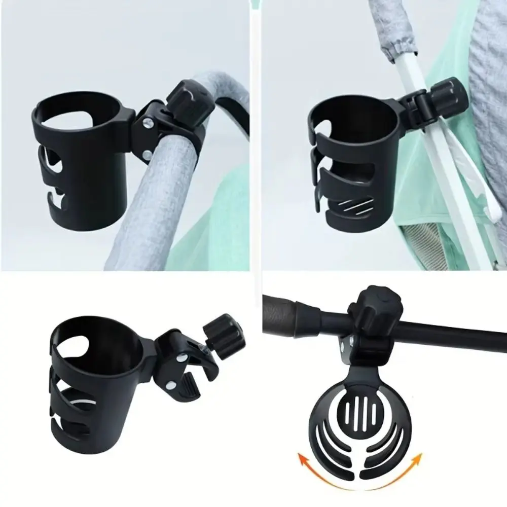 360° Rotatable Baby Stroller Cup Rack Tool-Free Install Anti-Slip Bicycle Kettle Holder Durable Non Perforated