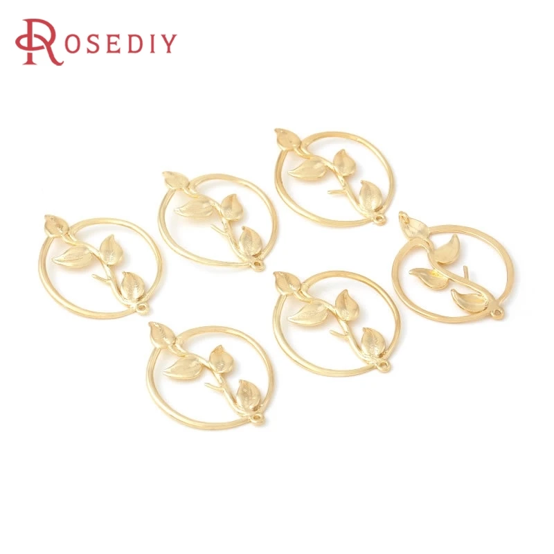 

Brass 18K Gold Color Round Tree Leaves Charms Pendants High Quality Diy Jewelry Making Necklace Earrings Accessories for Women