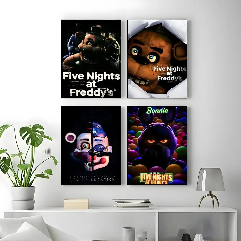 F-Five Nights at Freddy's Poster High-quality vintage prints & posters for home, bar, cafe, aesthetic wall art.