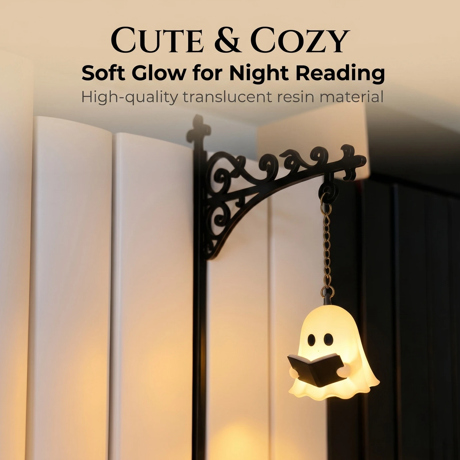 Ghost Bookshelf Lantern Light Reading Lamps Cute Novel Lover Gift Hanging Lighting for Reading corner Lantern