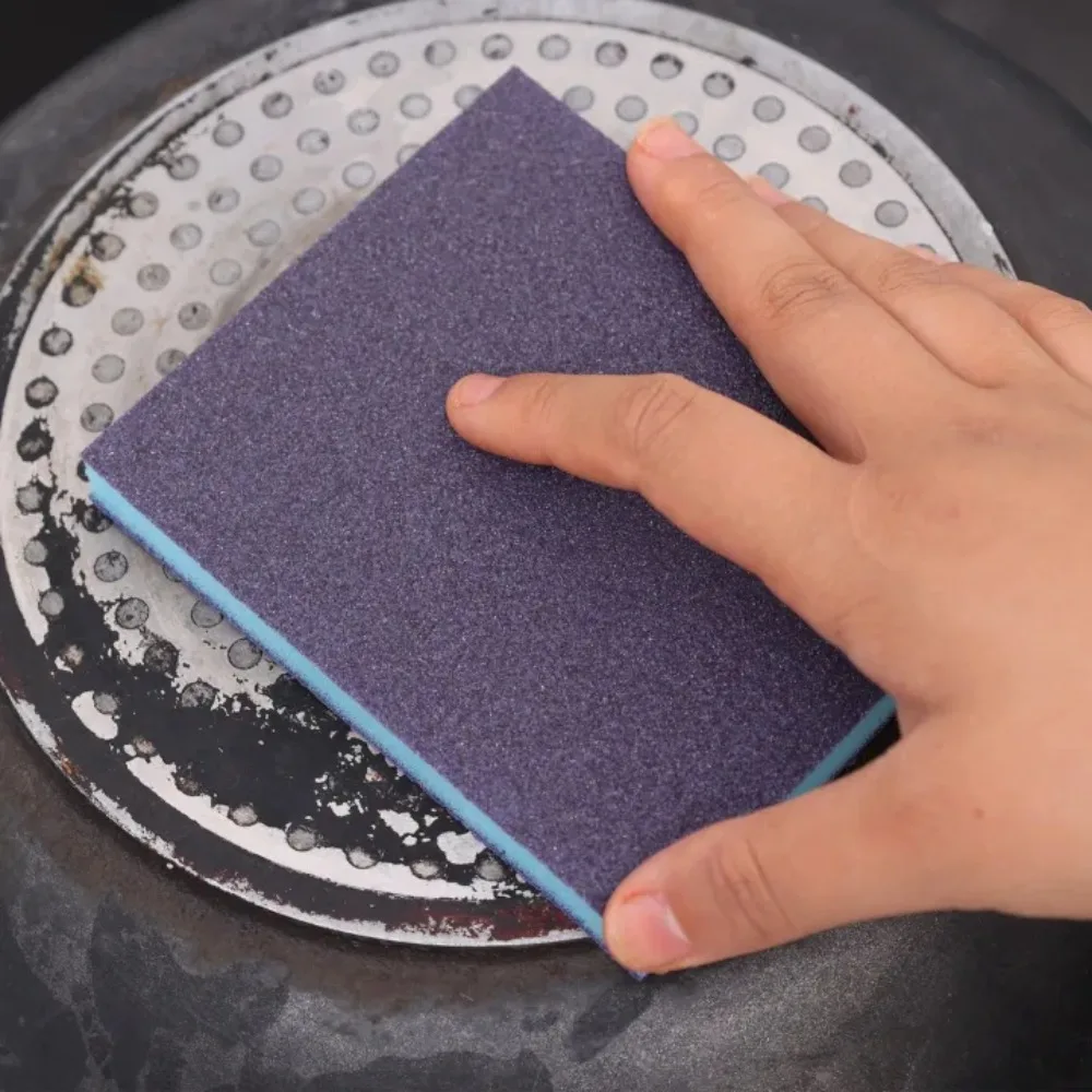6PCS Reusable Sanding Sponge 60-320 Grit Washable Wet Dry Sponge Ergonomic Designs Sanding Blocks for Metal Wood Polishing Tool