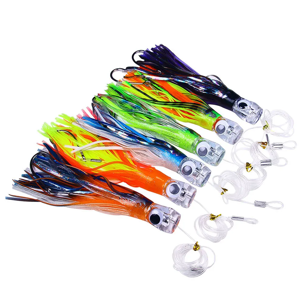 SB088 22cm 100g Tuna Luya Fishing Lure Bait Large Trolling Octopus Sea Subbait Whisker Squid Artificia Spinning Tackle 3D Fishs