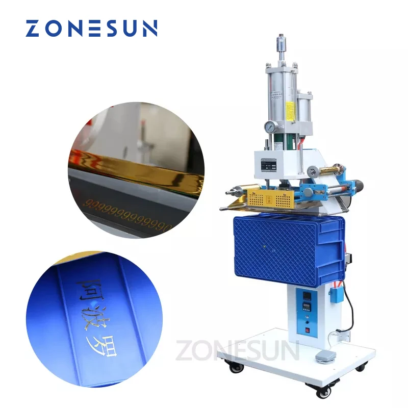 

ZONESUN ZY-819SK 100*150 мм автоматическая пневматическая машина для горячего тиснения, пластиковая корзина, логотип, Складочная машина, фирменный тиснитель логотипа