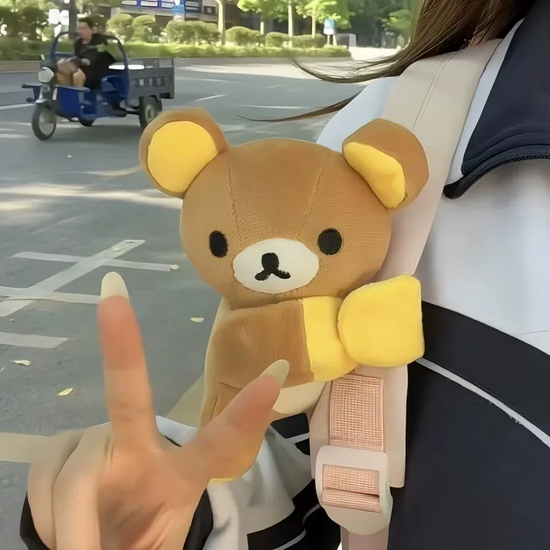 Cute Rilakkuma Snap Bracelet Cartoon Doll Bear Wristband Bag Pendant Keychain Soft Stuffed Toy Birthday Gift for Women Girls view 4