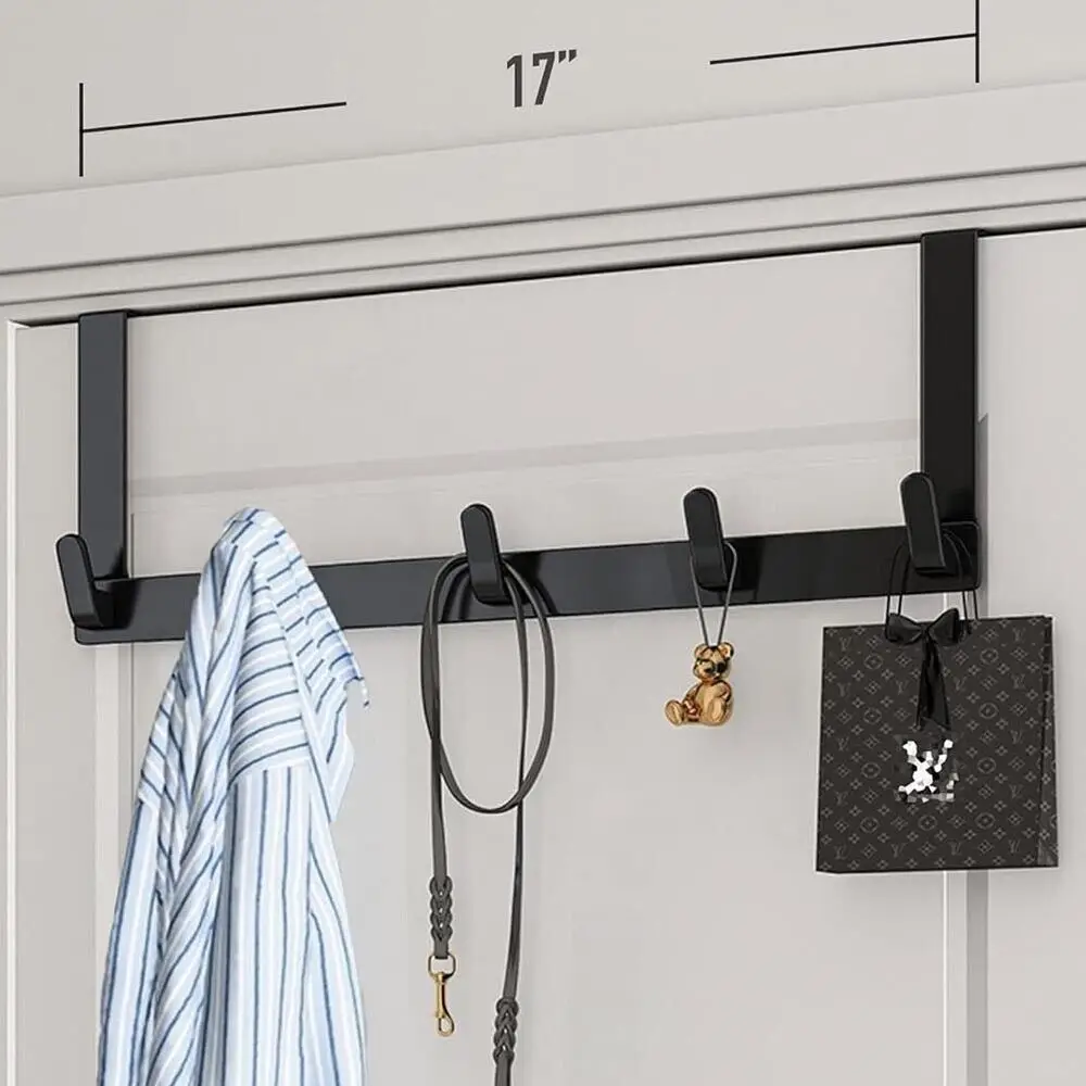 6 Hooks Clothes Coat Hat Towel Hanger Home Bathroom Organizer Rack Hooks Over The Door Kitchen Accessories Holder