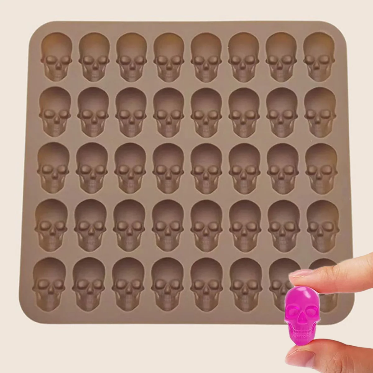 40 Cavity Skull Chocolate Silicone Mold Biscuit Cake Candy Baking Mould Ice Tray DIY Soap Candle Decoration Halloween Party Gift