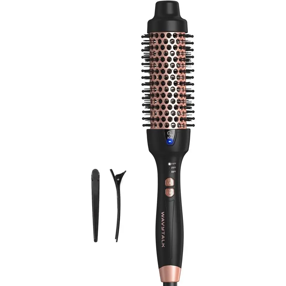 

1.5 Inch Ionic Thermal Round Brush for Smoother Hair and Natural Curls - Dual Voltage, Easy to Use