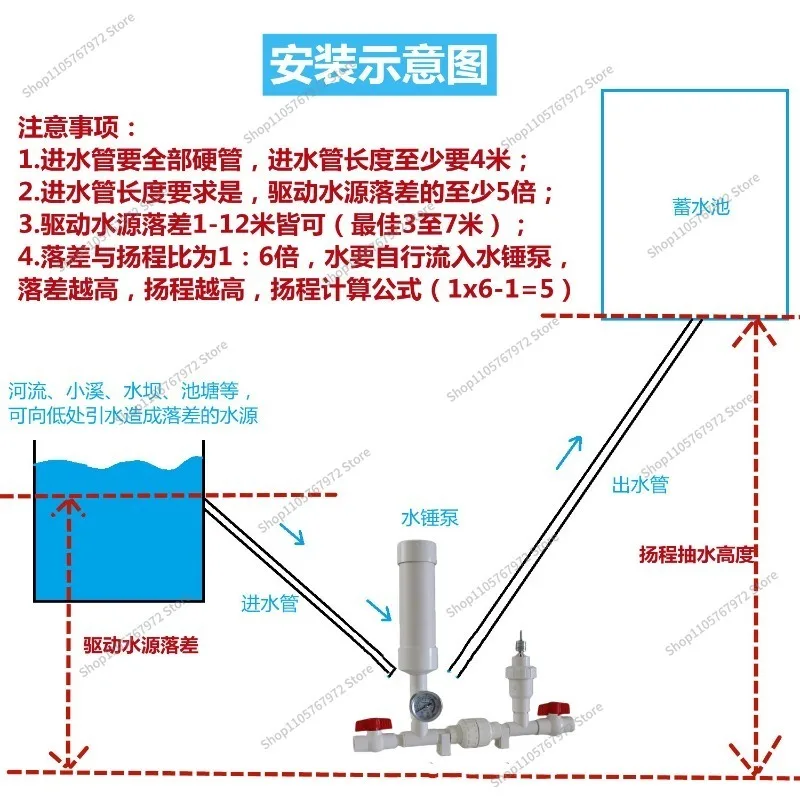 For For mountainous forest agricultural irrigation self-pickup water hammer unplugged without oil