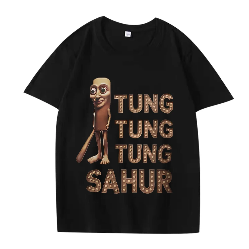 

Tung Tung Tung Sahur Funny Italian Brainrot Baseball Bat Meme T Shirt men women Oversized 100% Cotton Summer print Unisex tops