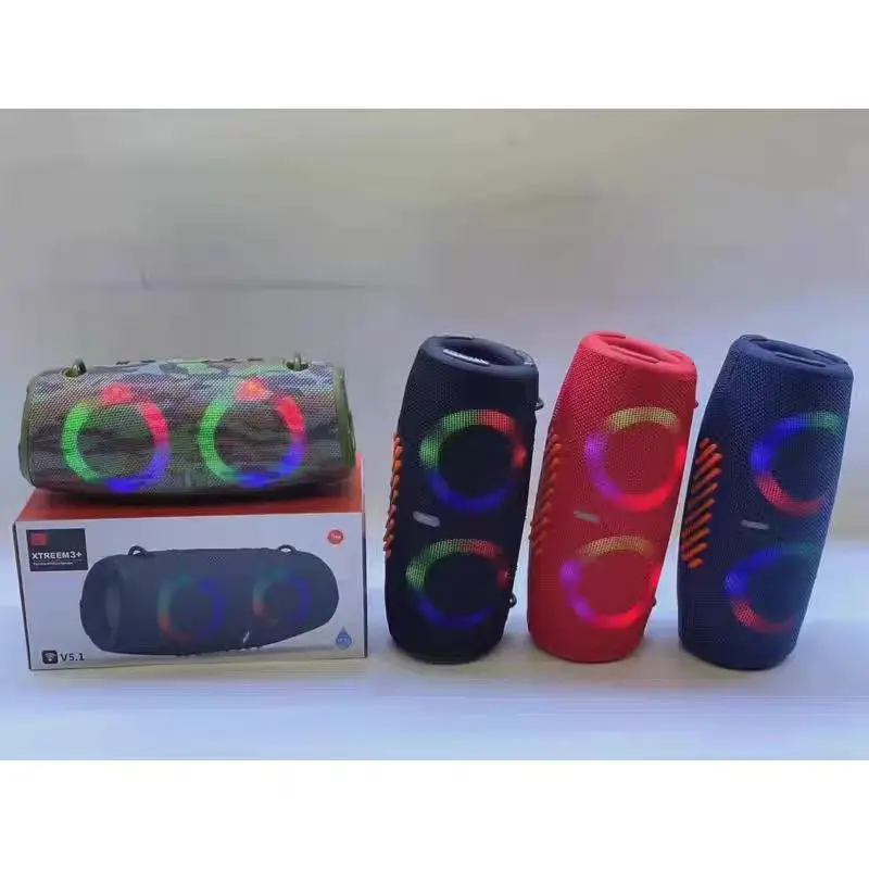 Wireless Subwoofer RGB Colorful Light 360 Stereo Surround TWS FM Boom Box Portable Waterproof 100W High Power Bluetooth Speaker