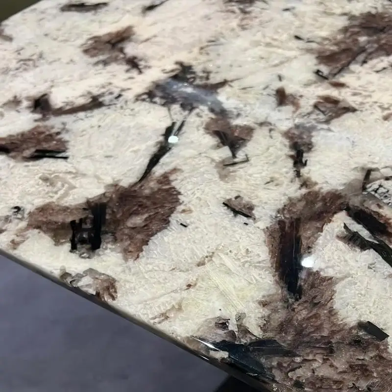 طاولة طعام فاخرة من الحجر البلاتيني طاولة مربعة من الرخام الطبيعي طاولة طعام من الجاديت الأزرق #5