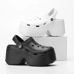 Women Clogs 2025 New Arrival 9CM Non-Slip Sandals Fashion EVA Slippers Beach Outdoor Comfortable Height Increasing Shoes