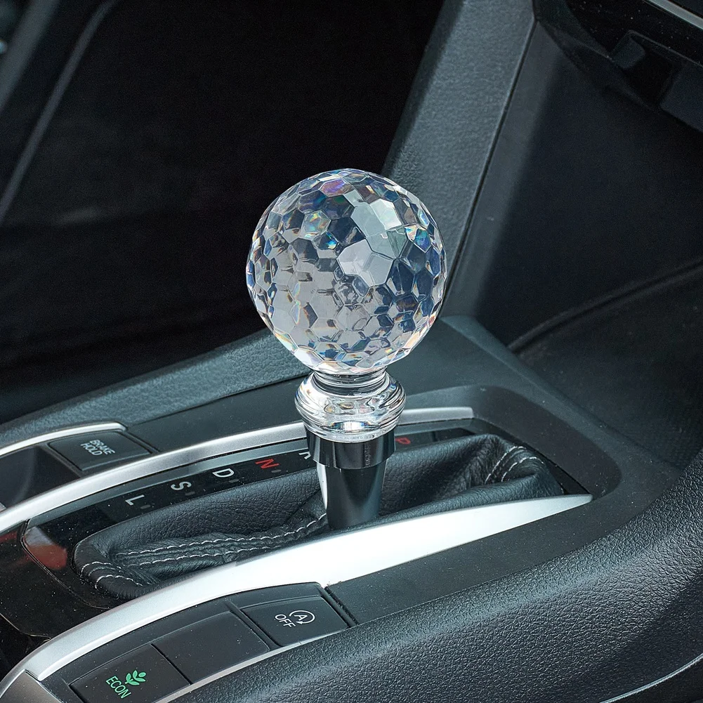 

Crystal Diamond Style Shift Knob Manual Automatic Gear Stick Shifter Acrylic Shifter Knob Car Shift Lever Fit for Most Transmiss