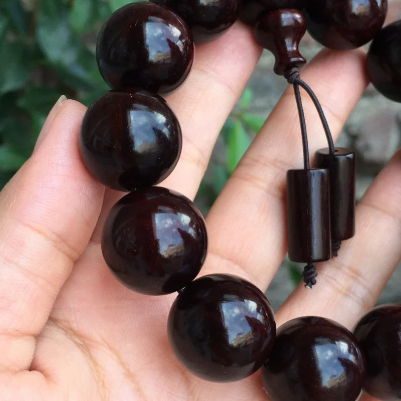 Authentic Indian small-leaf rosewood , 18mm old material, gold-star men's cultural toy bracelet, Buddhist prayer beads