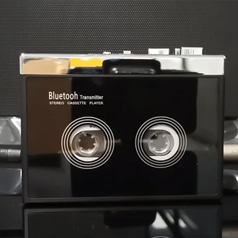 Lecteur de Cassette Stéréo Rétro Noir, Baladeur en Plastique, Musique, Auto Paupières avec Bluetooth, 1 Pièce