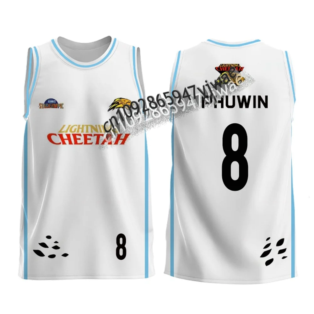 Lightning CHEETAH GMMTV STARLYMPIC Phuwin Same Style Basketball Tank Top Breathable Speed Drying tee Summer Men Women T-Shirts