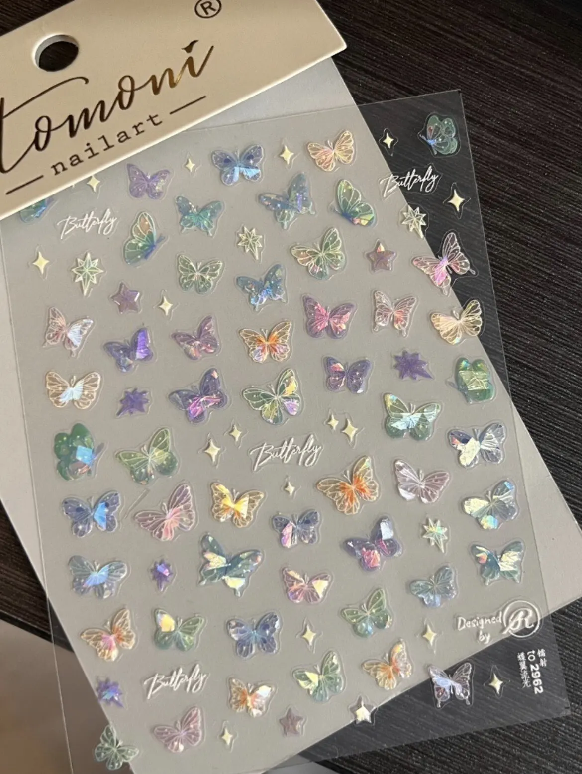 Butterfly Wing Streamer Premium Relief Nail Art Sticker Tomoni Colorful Butterfly Blingbling Fairy Nail Sticker