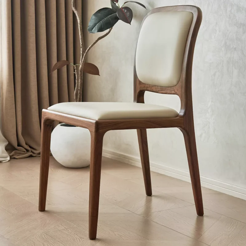 

Wooden Modern Dining Chairs Living Room Space Saving Lounge Accent Dining Chairs Office Leather Muebles Postmodern Furniture