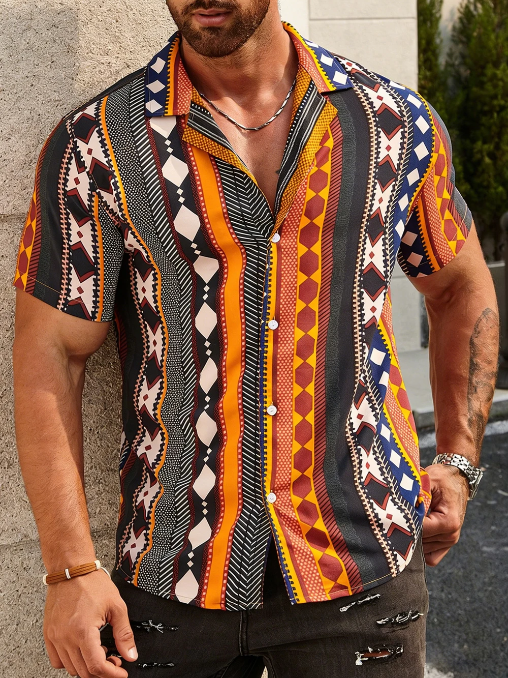 Men's Fashion Linen Short Sleeve Shirt Natural Check High Definition Printed Shirt Hawaiian Vacation Clothing Men Fast Shipping
