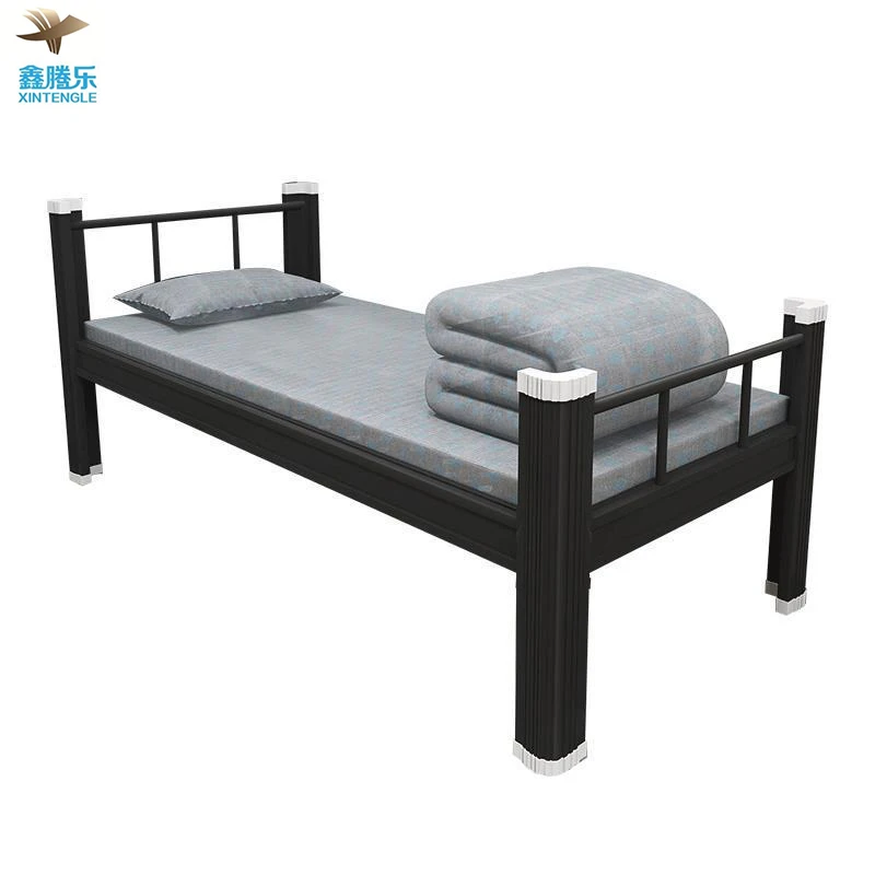 Bedroom furniture heavy duty bed iron dormitory student bed single bed Cama individual for sale