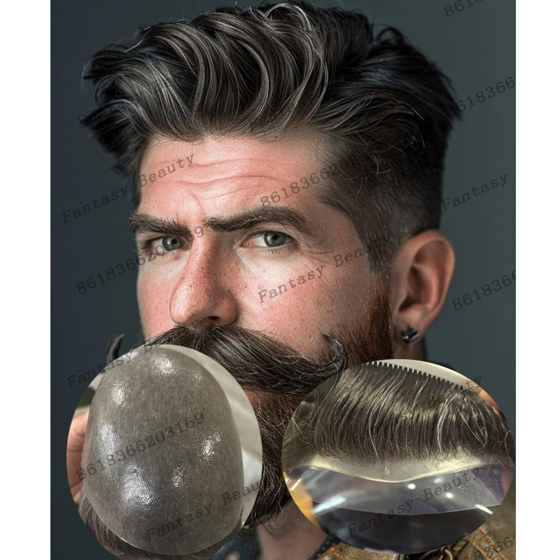 

Серый парик Old Man, полный Vlooped, 0,06-0,08 мм, супер прочный, 100% человеческие волосы 1B10 1B20 240, натуральные волосы, система протезов