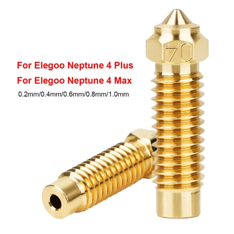 1PC ทองเหลืองและเหล็กชุบแข็งหัวฉีด 0.2 0.4 0.6 0.8 1.0 มม.สำหรับ Neptune 4Max / Neptune 4Plus 3D เครื่องพิมพ์