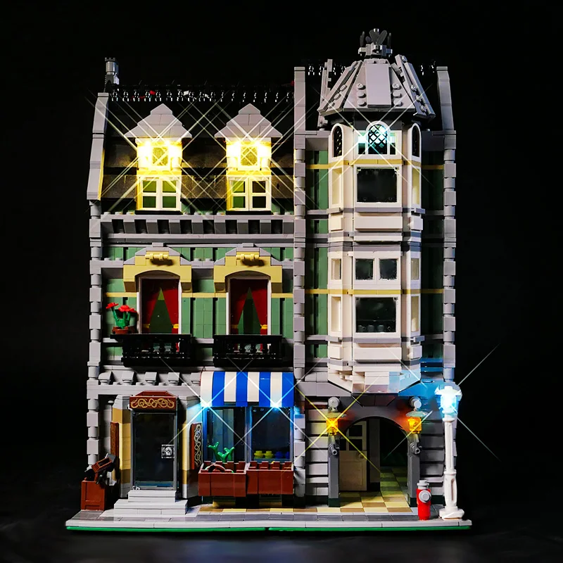 2352 Stuks Groene Kruiden Model Bouwstenen Moc 10185 Bricks Speelgoed Voor Kinderen Kerstcadeaus Stad Street View Architectuur