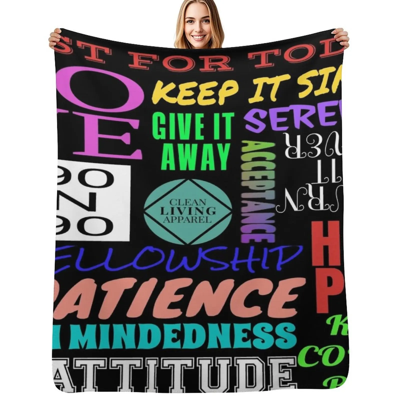 Spiritual Principles of 12 Step Recovery Program NA AA Throw Blanket Quilt Custom Large Summer Beddings christmas gifts Blankets