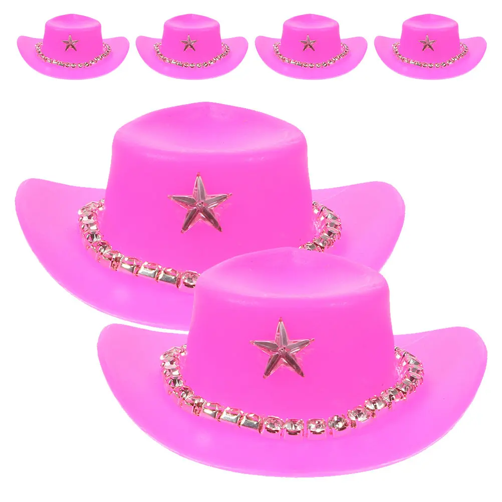 6Pcs Mini Cowboy Hats Adorable Tiny Western Hats Miniature Decorations for Crafts Dollhouse Supplies Party Accessories