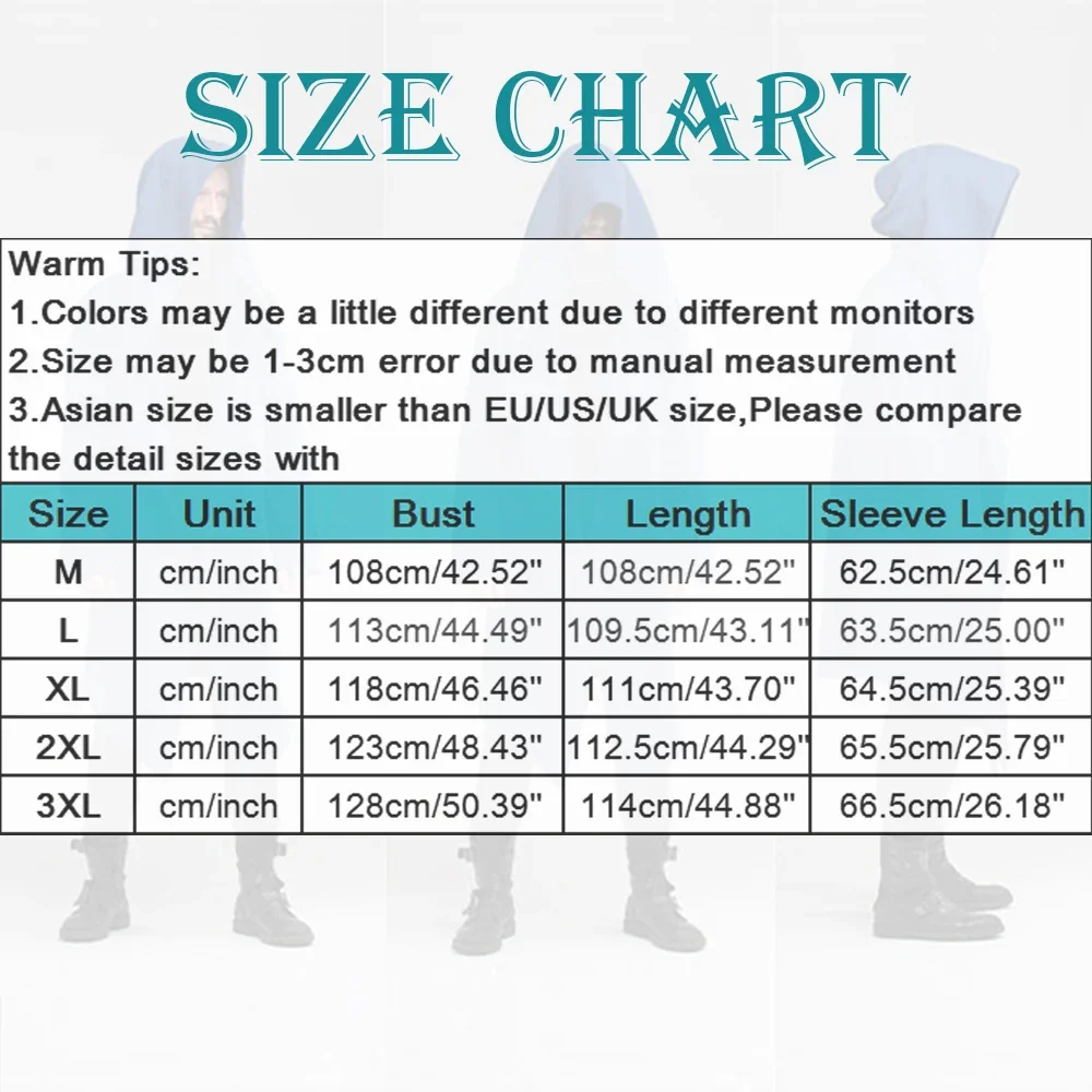 Unisex Casual Cardigan Hooded Long Cloak Cape Coats Men Women Solid Loose Trench Coat Vintage Steampunk Mantle Hooded Sweatshirt