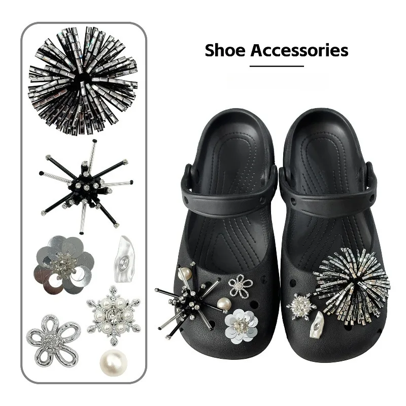 Original Shoe Charms Set Women Snowflake Pearl Corc Pack Retro Fashion Flowing Ballet Shoe Decorations DIY Shoe Accessories