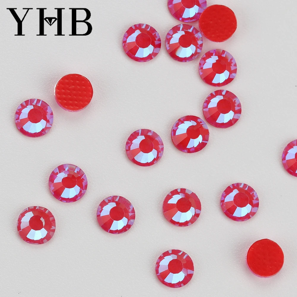 YHB Y107D ~ Y147D nuovo ferro su lacca di cristallo effetti Delite Hot Fix strass lampeggianti per scarpe borse indumento Nail Art fai da te