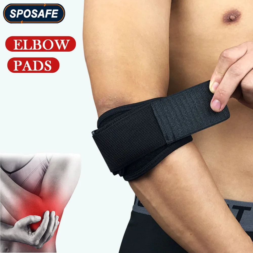 1Piece Sport Elbow Support Brace with Muscle Compression Pad for Tennis Golfer Elbow Strap Band Relieves Tendonitis Forearm Pain