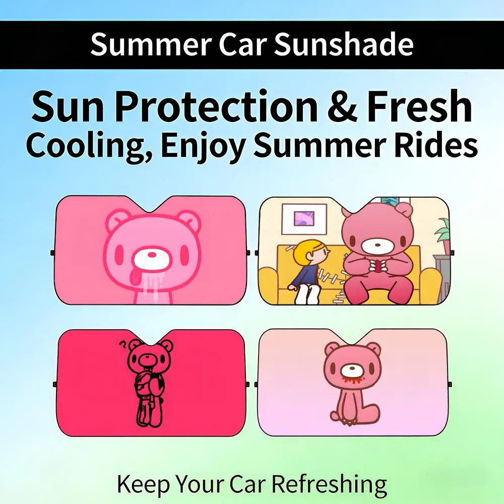 

GGloomy BBear Sun Visor Retractable Car Windshield Sun Shade UV