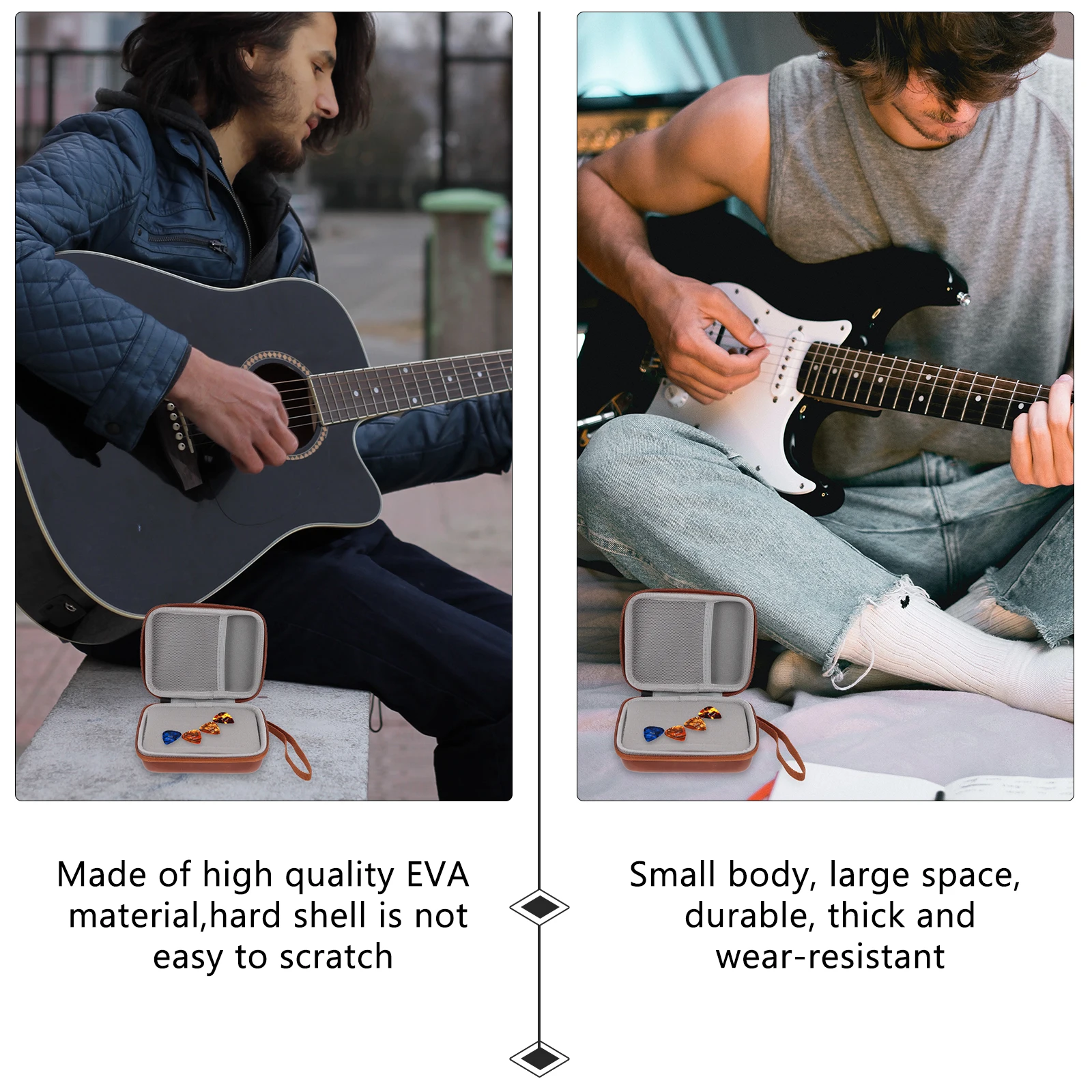 

EVA Guitar Pick Holder Compact Lightweight Portable Storage Bag for Picks Case ganizer Pouch Foldable Dispenser