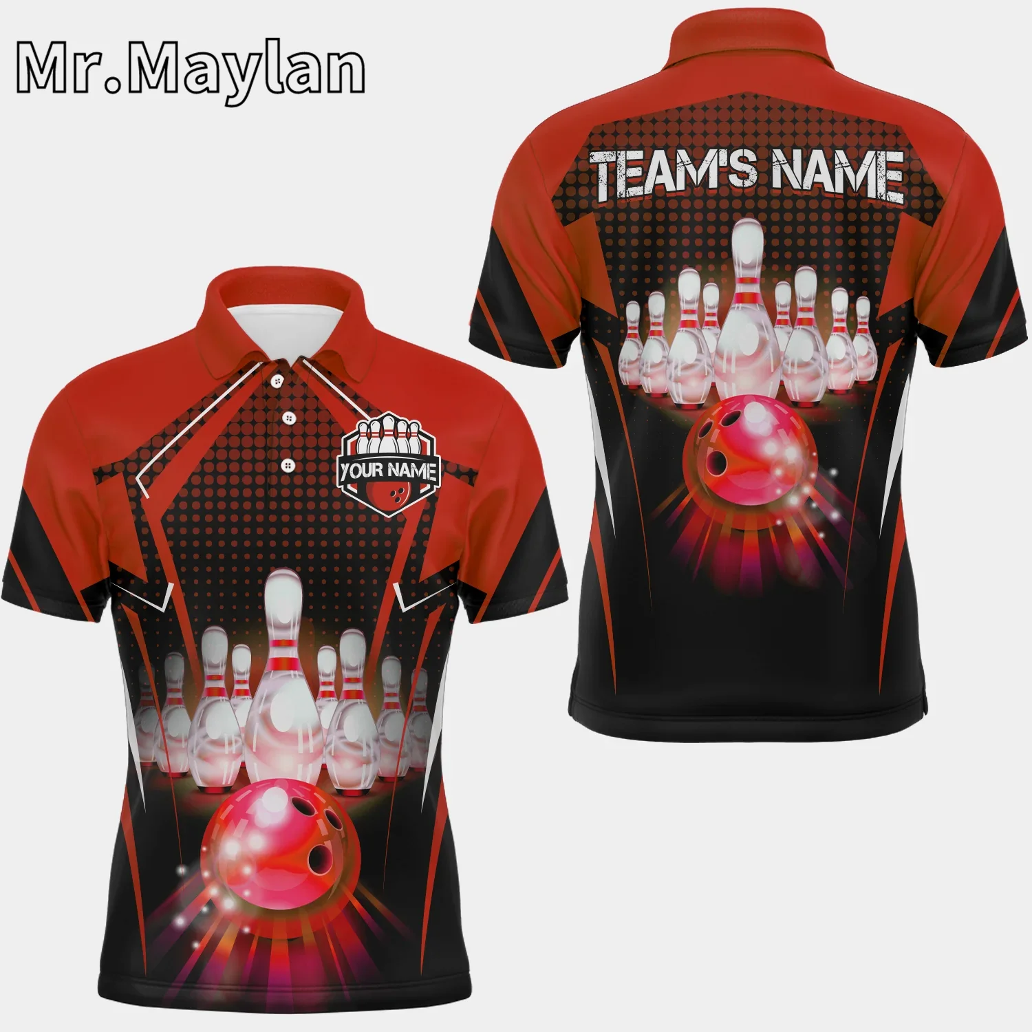 3D Personalized Bowling Jersey with Name Bowling Team Jersey Bowling Polo Shirt for Men Gifts For Bowlers Unisex Tee Tops-011