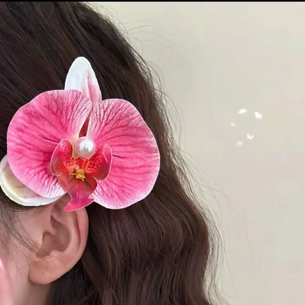 Phalaenopsis Pearl Hair Clip Orchid Butterfly Hair Clip Hair Accessories Hair Styling Tools Bow Flower Hair Clips Duckbill Clip