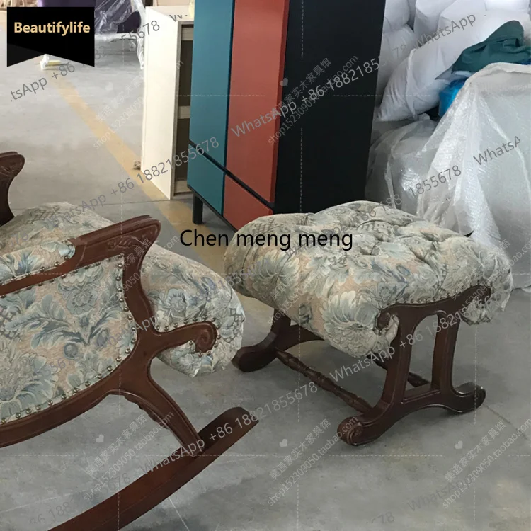 

A139 американское деревенское кресло-качалка с пряжкой из цельного дерева, кресло-качалка для гостиной, тканевое кресло-качалка для отдыха, балкона