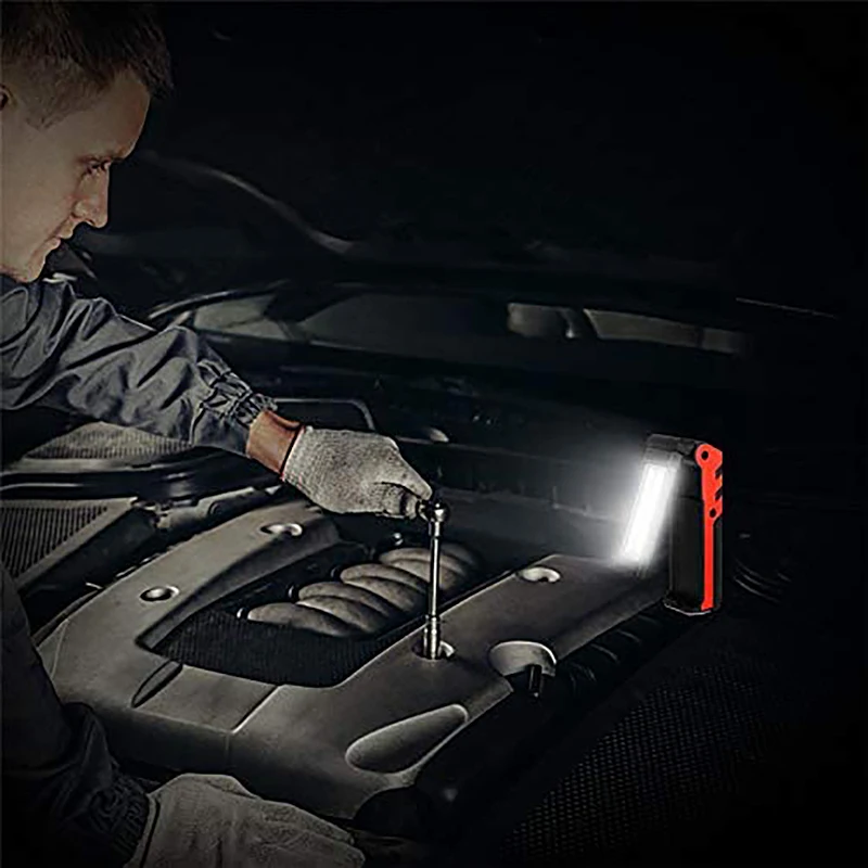 [NEWA08R】 Super Bright COB LED Working Light With Magnetic Base & Hook USB Rechargeable Dimmable Flashlight For Outdoor Car Repa