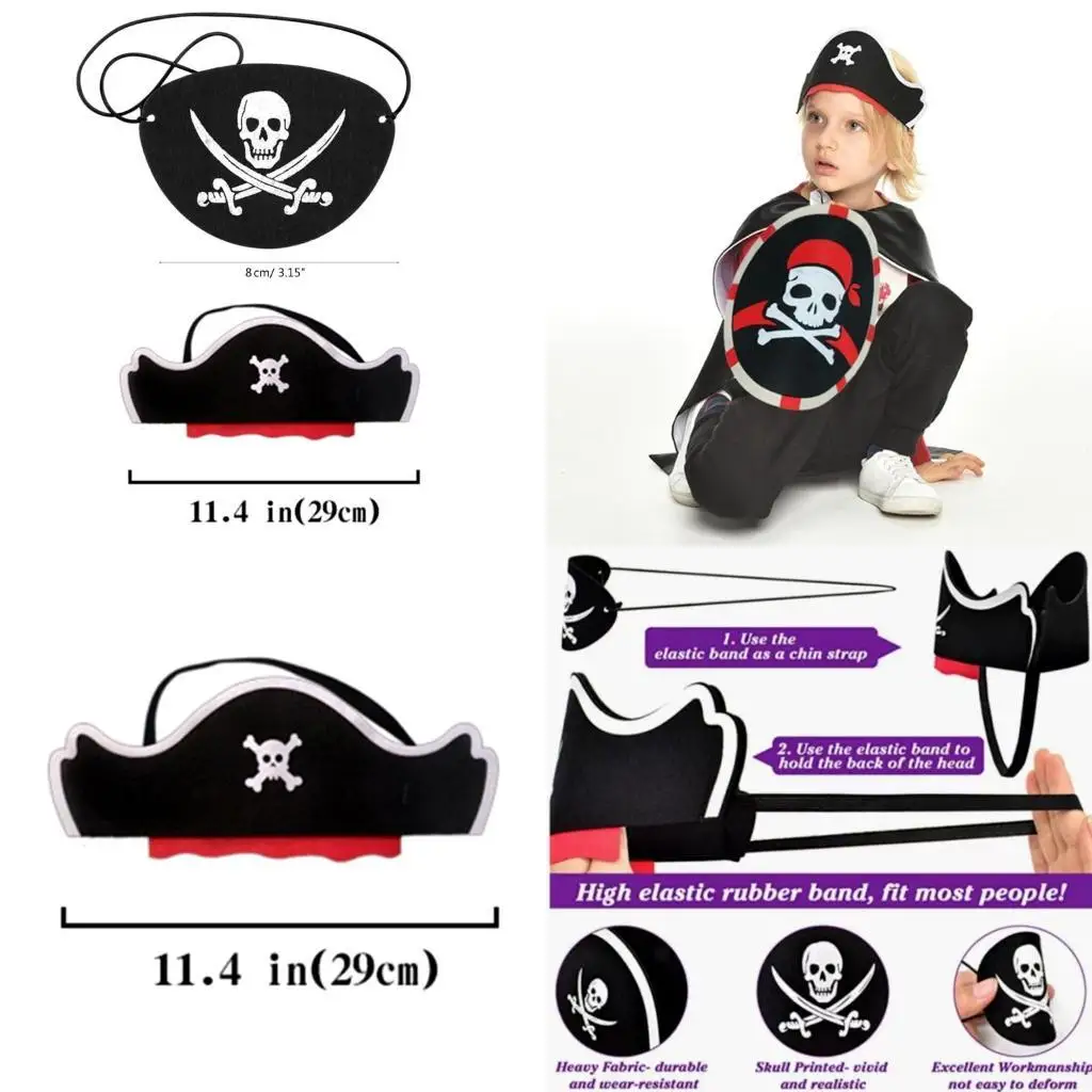 

R1WE повязка на голову на Хэллоуин, повязки на глаза, носимая пиратская шляпа, повязка для волос, костюм для косплея, головной