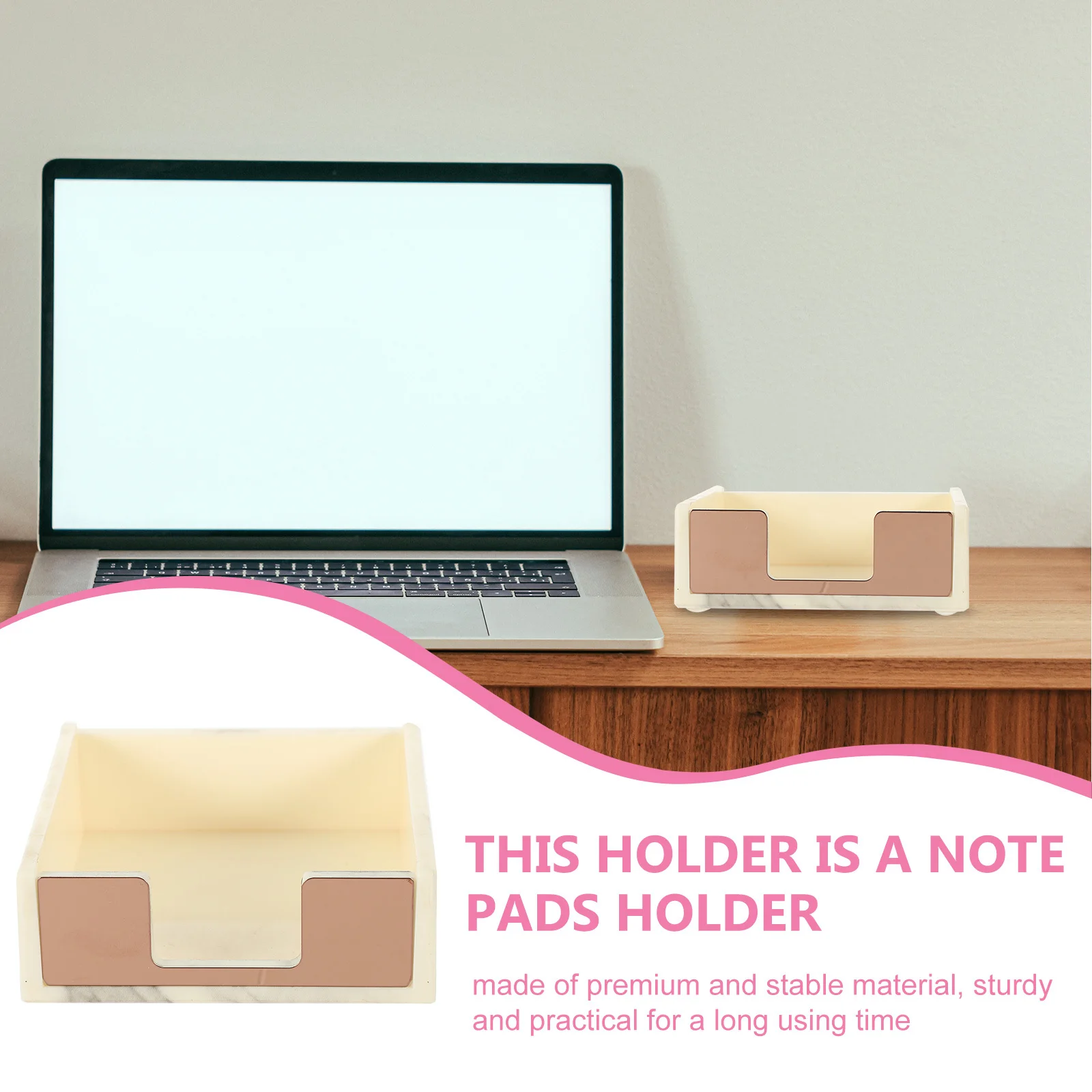 

Sturdy Marble Memo Pad Container Exquisite Desktop Organizer for Notes Scissors Cards Elegant Design Home Office