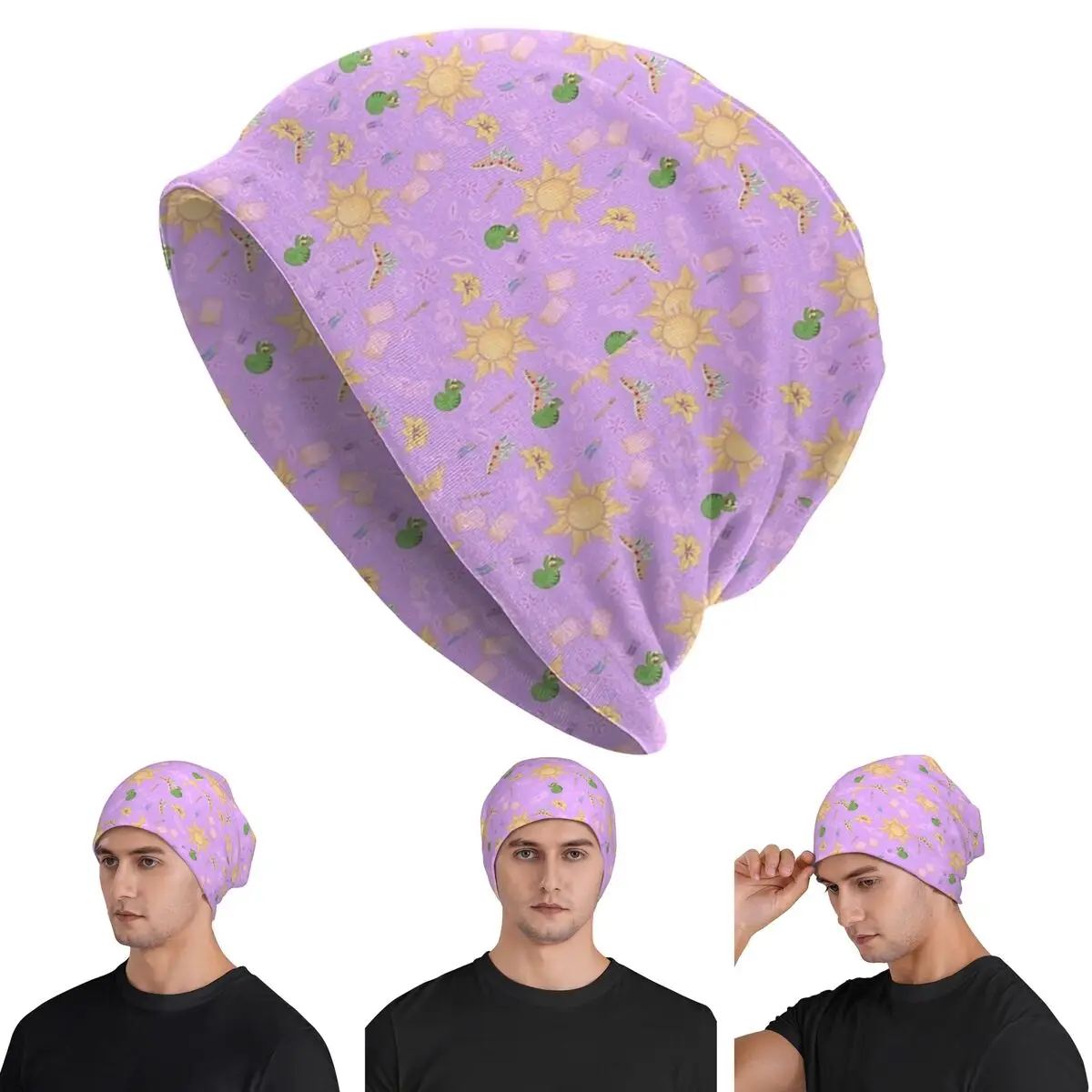 

Rapunzel Pattern Skullies Beanies Hats Warm Autumn Winter Outdoor Cap Knitted Bonnet Caps for Unisex Adult